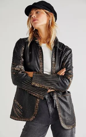 Free People Rock Ready Jacket Size L. H thumbnail 1