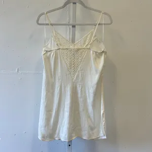 Band of Gypsies White Lace Trim V-Neck Cami Tank Top W1C34423 DEL Size S thumbnail 2