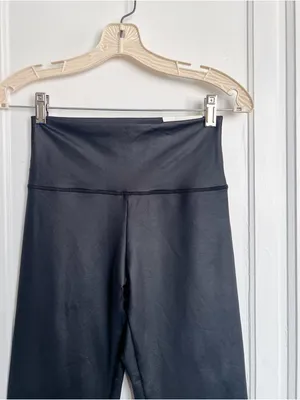 Offline by Aerie • The Hugger Coated Crop Slit Flare Legging 7/8 ankle black thumbnail 4