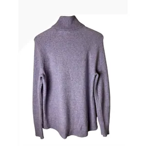 J Crew Turtleneck Sweater Women Medium Purple Alpaca Wool Blend Knit Preppy thumbnail 3