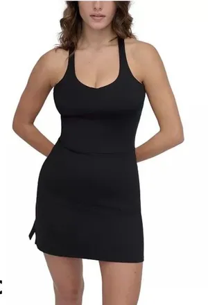 DKNY Sport Athletic Dress Black Racerback Sports Tennis Size Medium Built In Bra thumbnail 1
