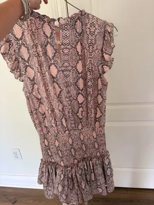Pink snake print dress thumbnail 3