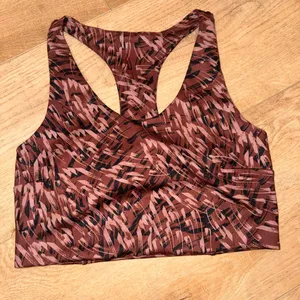 ⭐️Zella Dusty Rose & Black Printed Racerback Sports Bra thumbnail 3