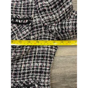 White House Black Market Tweed Jacket Fringe Trim Blazer Women 8 thumbnail 5