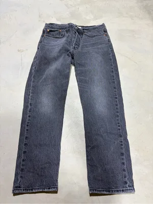 Levi’s premium wedgie Straight-Leg Jeans in Washed Black 30x28 thumbnail 1
