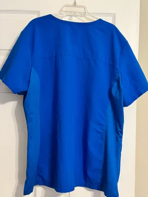 Women’s Momentum by Maevn Royal Blue Mock Wrap Stretch Scrub Top 5002 Size XL thumbnail 3