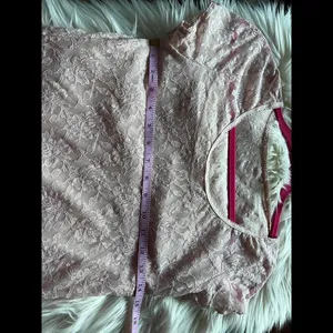 Pale pink lace top with camisole thumbnail 4