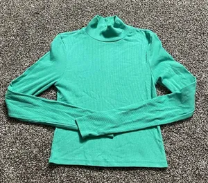American Eagle ribbed turtleneck long sleeve cropped shirt S thumbnail 3