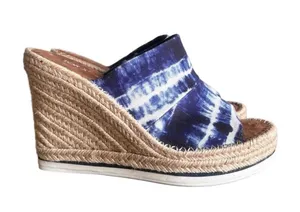 TOMS Blue and White Tie-Dye Slide Mules thumbnail 1