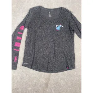 Nike NBA Miami‎ Heat Vice Nights Long Sleeve T-Shirt Hyper Elite Gray Xl Womens thumbnail 6