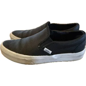Vans Classic Slip-On Sneakers Unisex‎ Black Perforated Size Men 7 Women 8.5 thumbnail 6