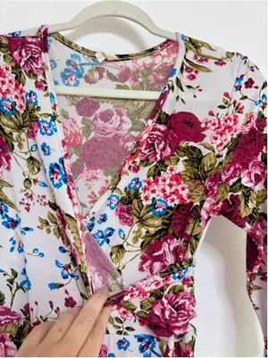 Women's PinkBlush White Pink Floral V-Neck Maxi Dress S thumbnail 5