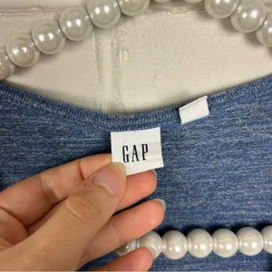 Gap Blue Stretch Knit Wrap Style Top Size XXL thumbnail 8