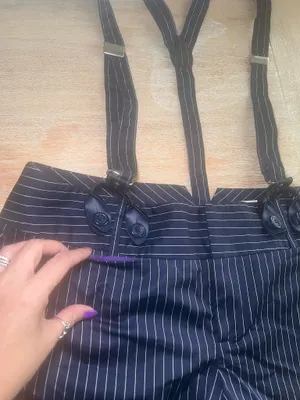 Pinstripe shorts with suspenders  thumbnail 2