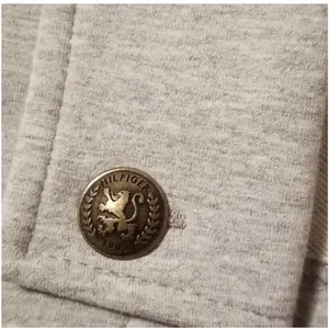 Tommy Hilfiger Gray Military Jacket Button Front Pockets Short Coat Size L/G thumbnail 4