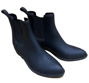 Anthropologie Jeffrey Campbell Black Cloudy Waterproof Chelsea Platform Boots 9 thumbnail 1