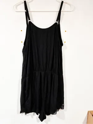 Torrid Plus Size Black Super Soft Lace Trim Sleep Romper Size 1X thumbnail 6