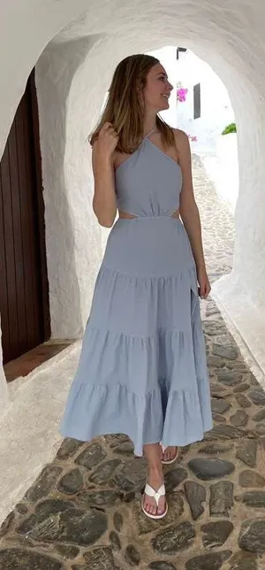 Shein Blue Maxi Dress Open Back thumbnail 1