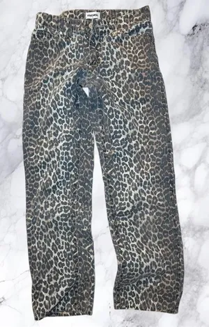RSQ Leopard Print Jeans Y2K Low Rise Straight Leg Animal Print Pants thumbnail 1