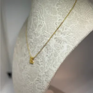 Gold Tone Letter E Initial Pendant Necklace Dainty Minimalist Alphabet Jewelry thumbnail 3