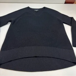 Athleta Women Black Hanover Merino Wool Blend V-Neck Sweater Top Athletic SZ XS‎ thumbnail 7