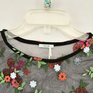 Kimchi Blue Womens Black Sheer Floral Embroidered Long Sleeve‎ Blouse Top Small thumbnail 7
