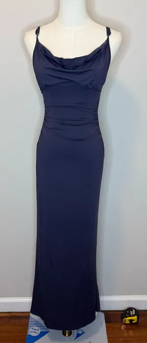 Cider Navy Cowl-Neck Maxi Dress thumbnail 1