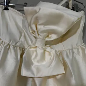 Petal & Pup Ellah Satin Bow Front Mini Dress Ivory White Size Medium M thumbnail 4