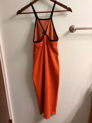 ZARA Orange Jacquard Dress thumbnail 7