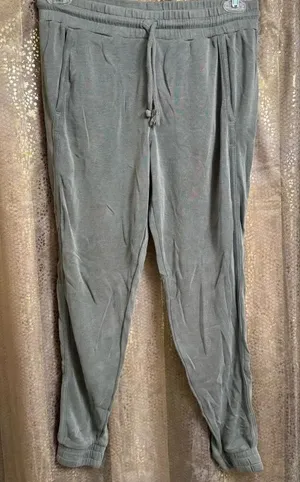 Free People Movement Back Into It Tapered Modal Olive Green Pants M thumbnail 1