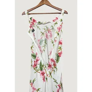 Puanani Floral Sheath Dress Women Small White Pink Excellent Hawaii Resortwear thumbnail 3