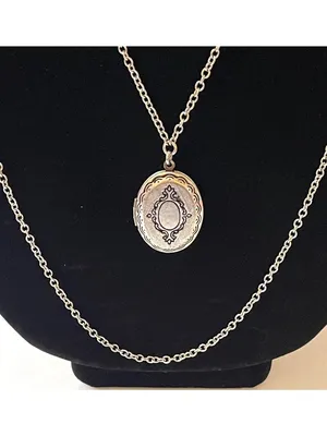 American Eagle Two Silver Strand Locket Pendant Vintage Y2K Deadstock NLM thumbnail 2