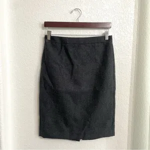 J Crew Womens Skirt Gray Grey Wool No2 Pencil Lined Back Slit Size 2 thumbnail 2
