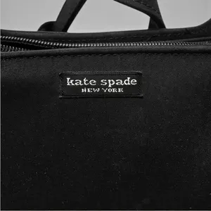 Kate Spade New York 90s Vintage Shoulder Bag Black Nylon Pocket Zipper Classic thumbnail 7