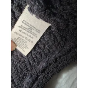 Free People Black‎ Chunky Knit V-Neck Batwing Sleeve Oversized Sweater Small thumbnail 3