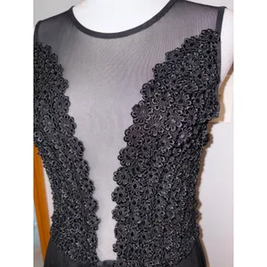For Love & Lemons Black Sheer Mesh Floral Lace Mini Dress Size M skater daisy‎ thumbnail 3