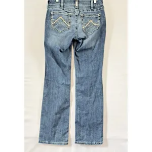 Ariat REAL Denim Womens Mid Rise Straight Leg Jeans Medium Wash‎ Western 29R thumbnail 2