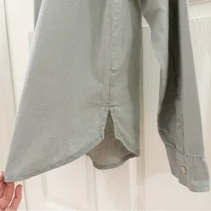 NWT Abercrombie & Fitch Boyfriend Linen Button Down Shirt Sage Green sz Medium thumbnail 3