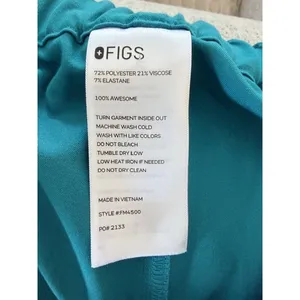 FIGS Teal Scrub Pants Drawstring Elastic Waist – Size L (34–39) Inseam 30 thumbnail 5