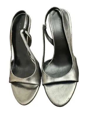 Balenciaga Leather Slingback Sandals Metallic Sandals, Shoes Size 361/2 US 6 thumbnail 1
