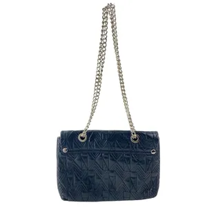 Badgley Mischka Black Faux Leather Vegan Chain Crossbody Purse Bag Handbag OS thumbnail 3