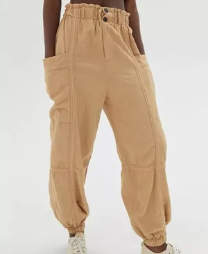Urban Outfitters Isla Paper Bag Tan Cargo Pants thumbnail 1