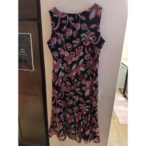 Studio I Womens Pink Floral Psychedelic Sleeveless‎ Midi Dress with Belt Size 16 thumbnail 4