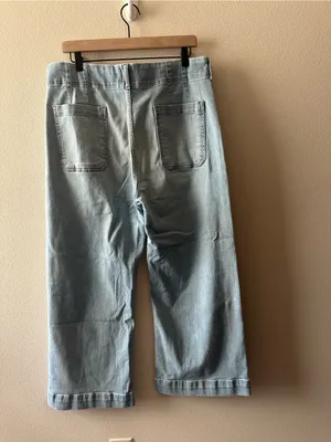 Anthropologie Maeve the Colette wide leg cropped jean light wash size 34 thumbnail 3