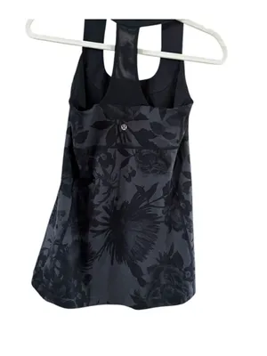 Women's Black Floral Scoop-Neck Tank Top thumbnail 9