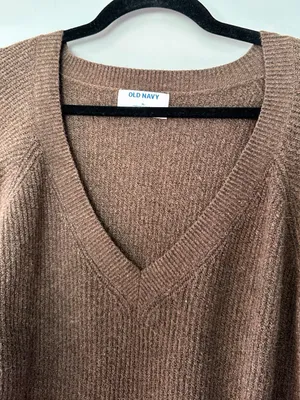 Old Navy Good V-Neck Pullover Sweater Espresso Bark Brown Size XL thumbnail 2