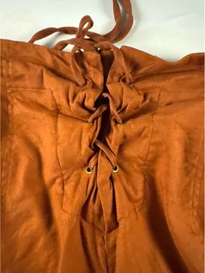 Anthropologie Rust Orange Wide-Leg Linen Blend Pants thumbnail 11