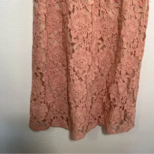 American Eagle Womens Sz 2 Lace Dress Fit & Flare Light Pink Scoop Neck Low Back thumbnail 4