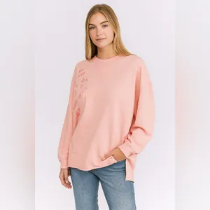 Aerie Oversized After Sunset Smile+Wave Crewneck Sweatshirt in Peach Size Small‎ thumbnail 8