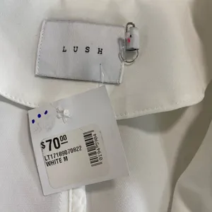 Lush Clothing Cream Blazer with Wooden Buttons size M thumbnail 7